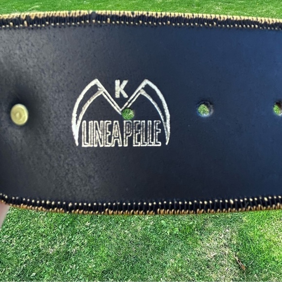 Vintage Linea Pelle Wide Belt with Brass | Size XS